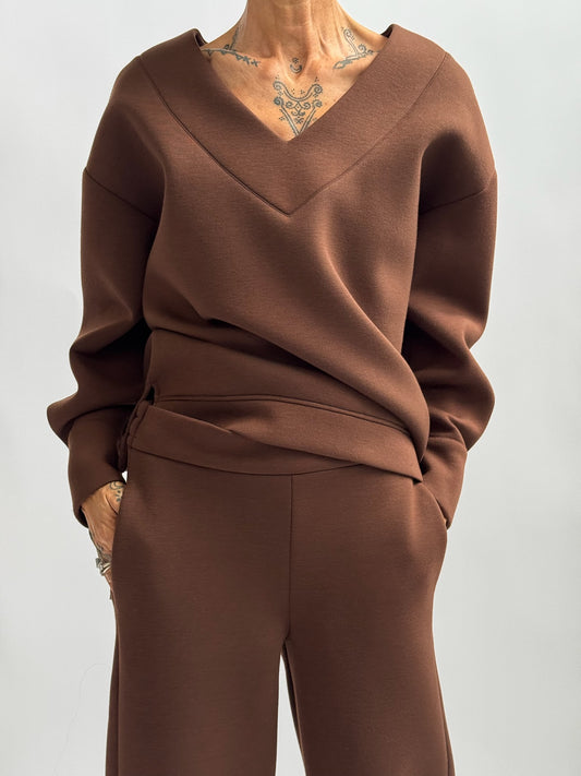 Felpa scollo V neoprene