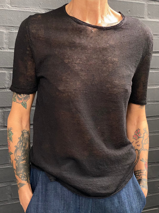 Short-sleeve linen shirt