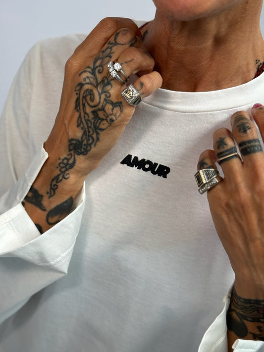 T-shirt girocollo manica lunga con stampa