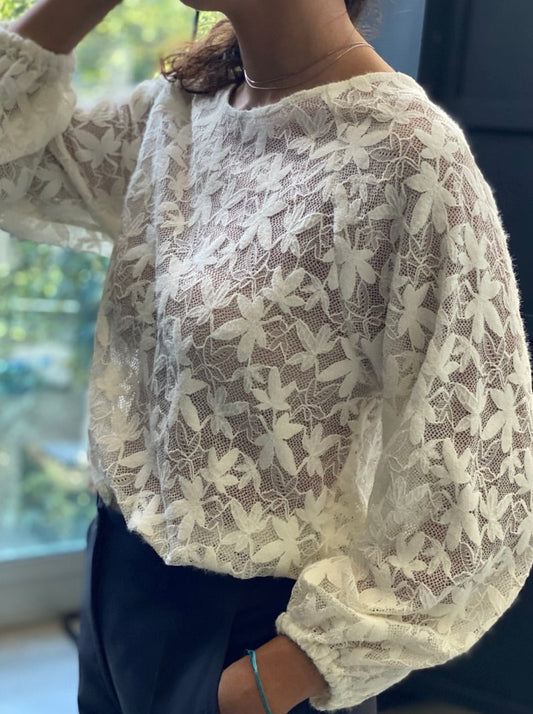Raglan lace blouse