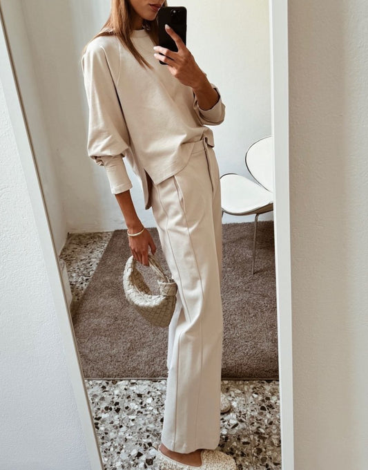 Pants with band in punto milano