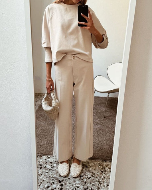 Pants with band in punto milano