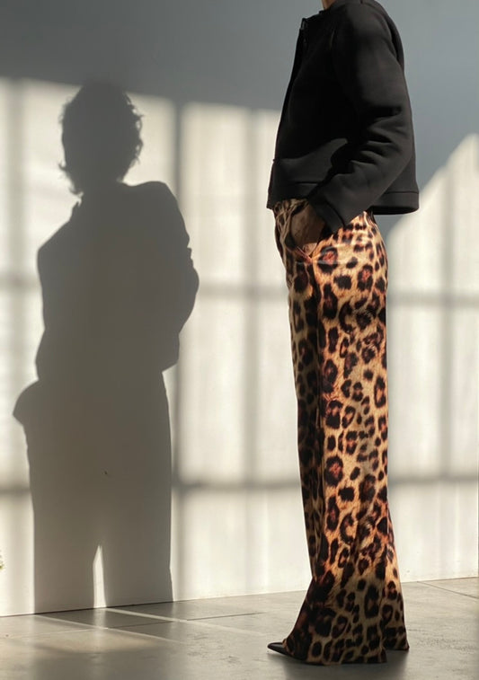 Leopard print palazzo pants