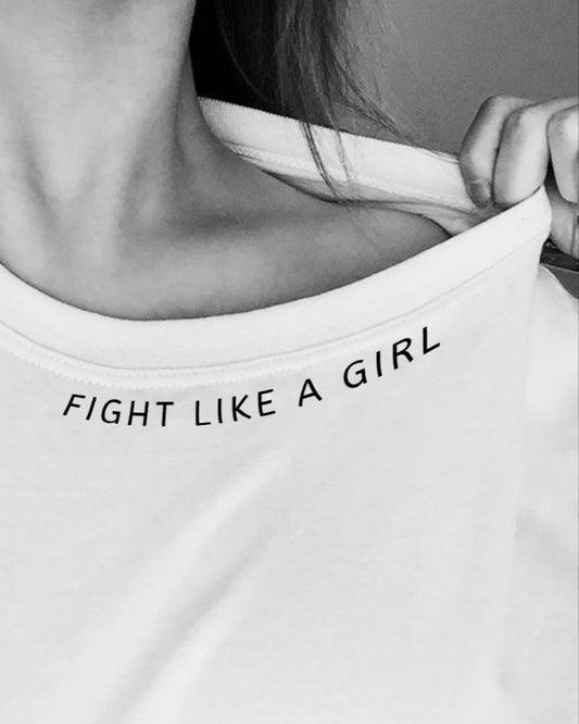 T-shirt girocollo manica lunga con ricamo