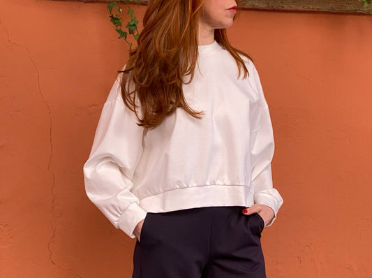 Oversized sweatshirt in punto milano