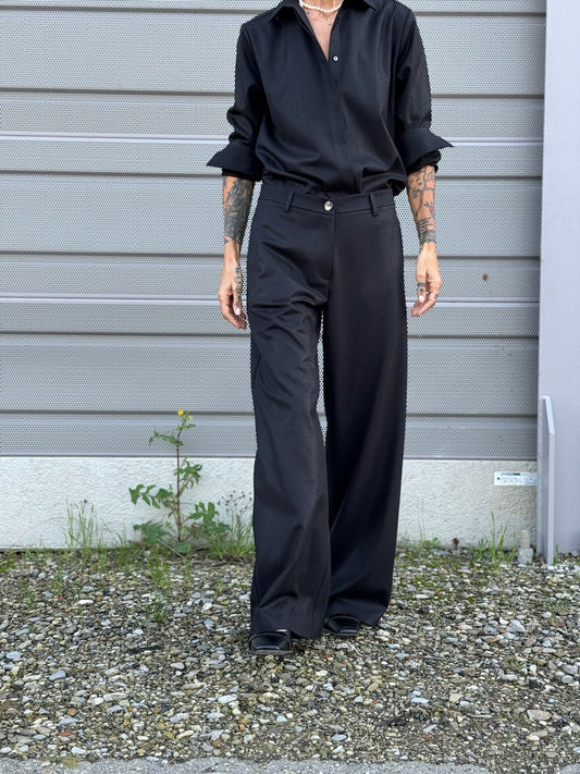 Frosted effect palazzo pants