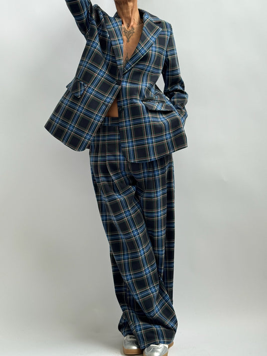 Blazer monopetto tartan