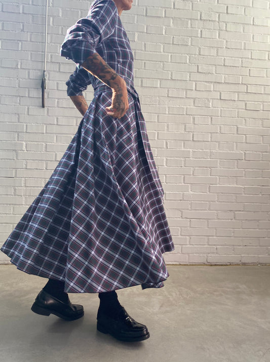 Checkered shirt dress