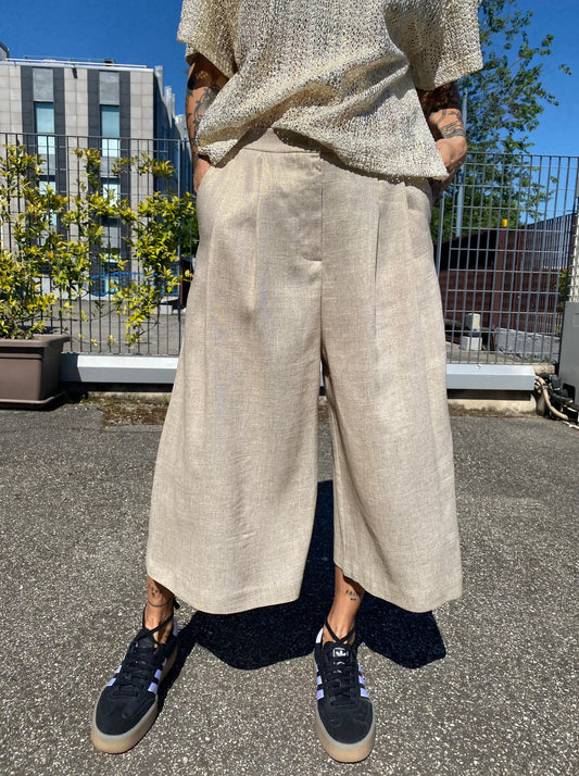 Linen pant skirt