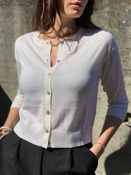 Mini wool silk cardigan