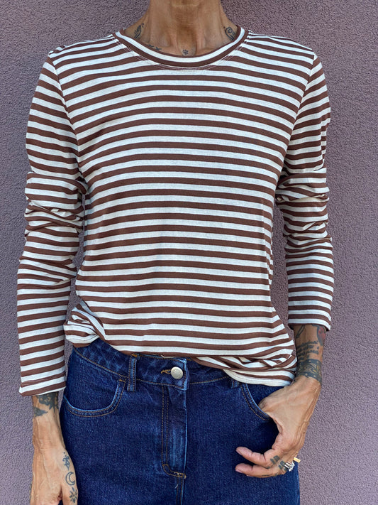 T-shirt boxy a righe