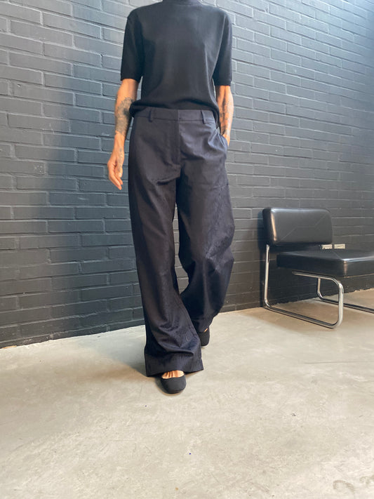 Pantalone largo in tessuto jacquard