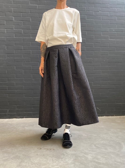 Gonna ampia a pieghe zebra