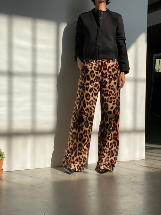 Leopard print palazzo pants