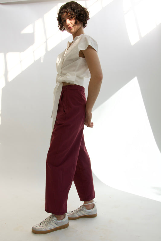 Balloon pants in crinkle cotton