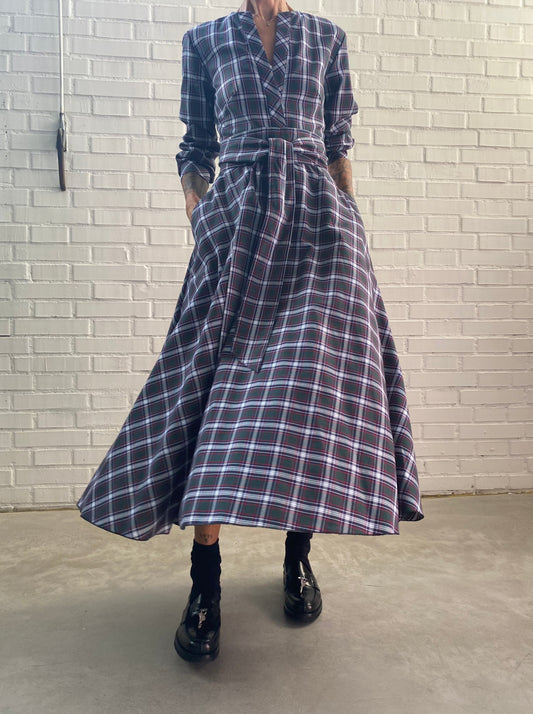 Checkered shirt dress