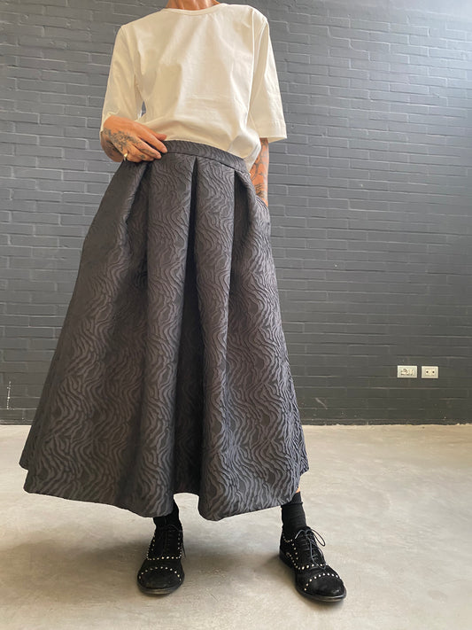 Gonna ampia a pieghe zebra