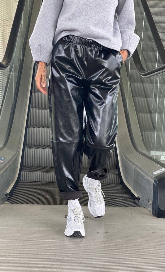 Faux leather pants