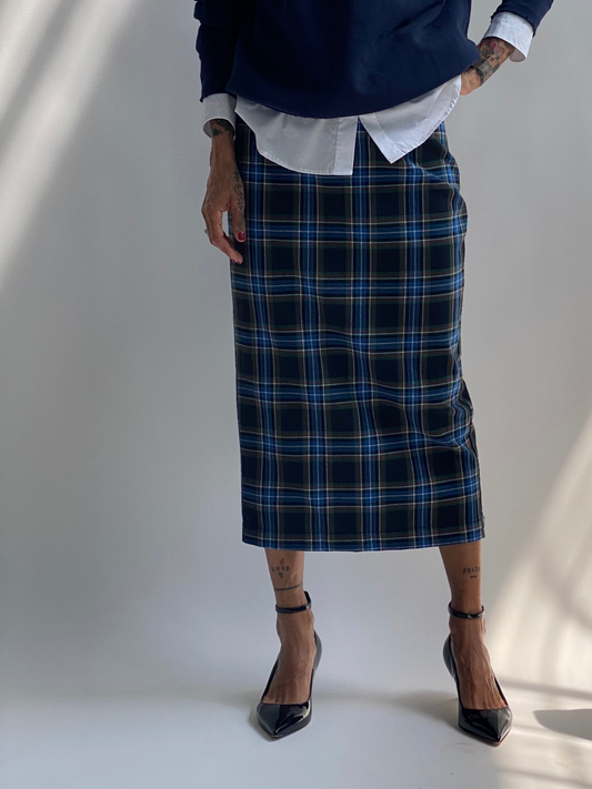 Gonna longuette tartan