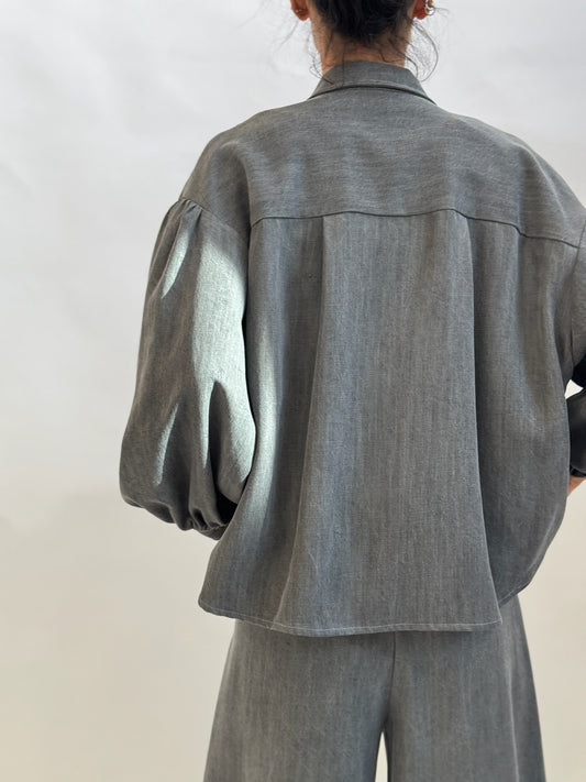 Oversized shirt in lyocell denim