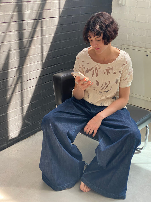 Blusa manica corta devorè