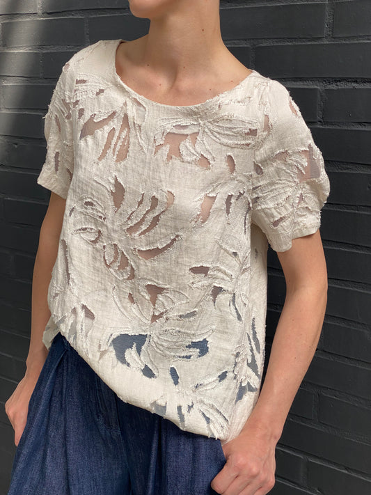 Blusa manica corta devorè