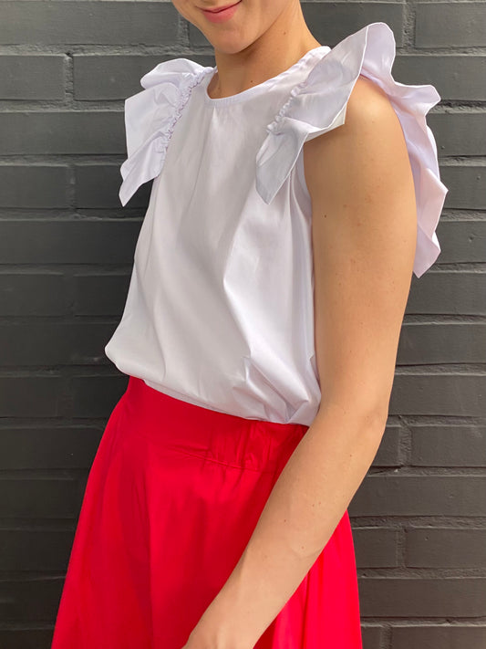 Camicia smanicata in cotone leggero