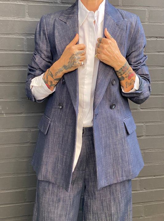 Giacca doppio petto in denim