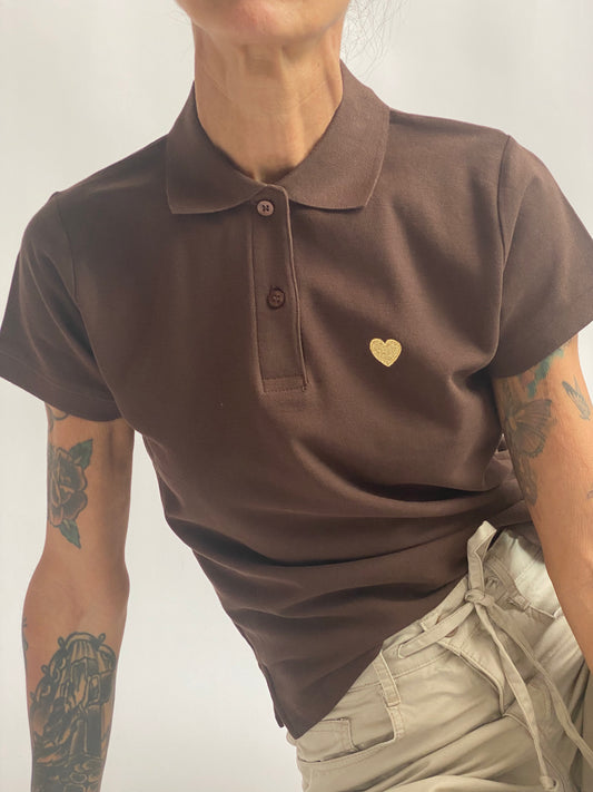 Polo in piquet con ricamo