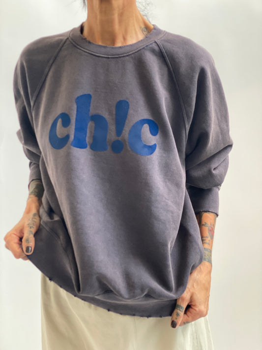 Felpa girocollo con stampa floc