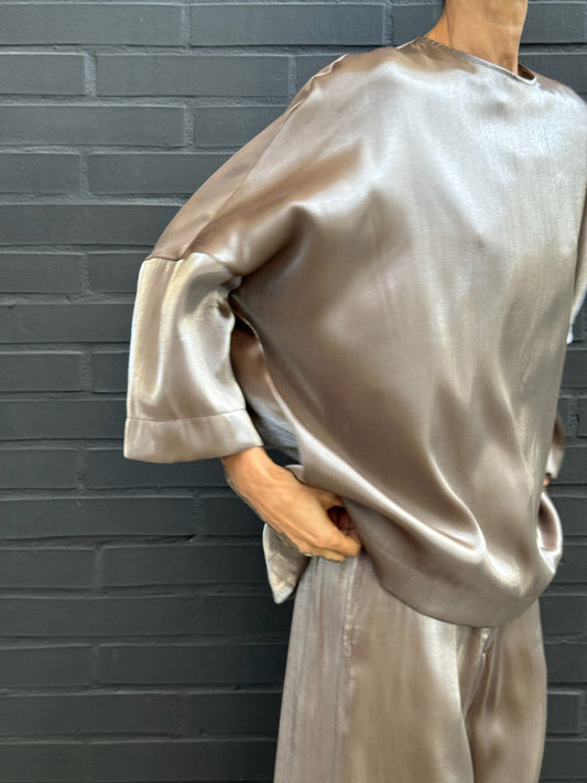 Oversized iridescent blouse