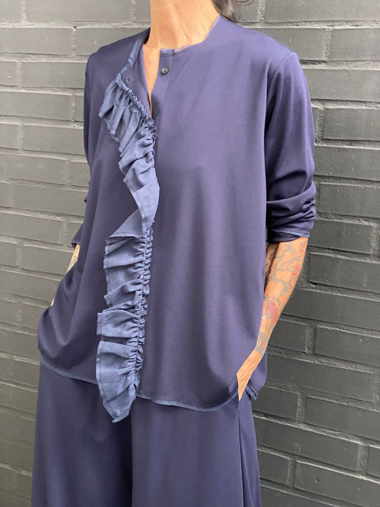 Jersey blouse with frappa