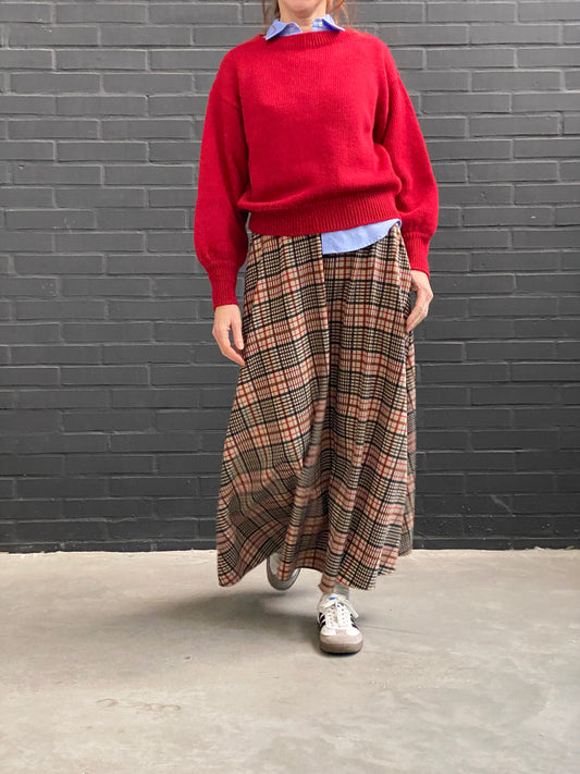 Checked circle skirt