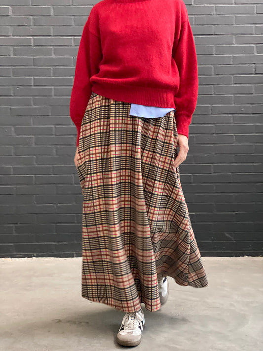 Checked circle skirt