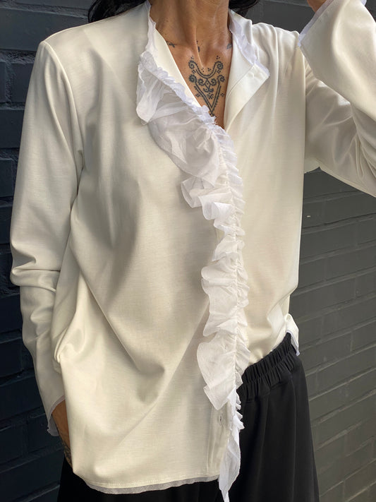 Jersey blouse with frappa