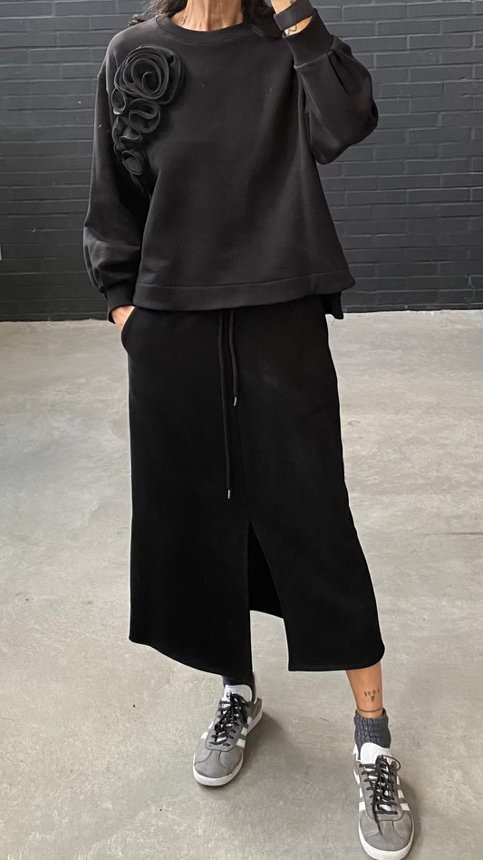 Pencil skirt in sweatshirt fabric