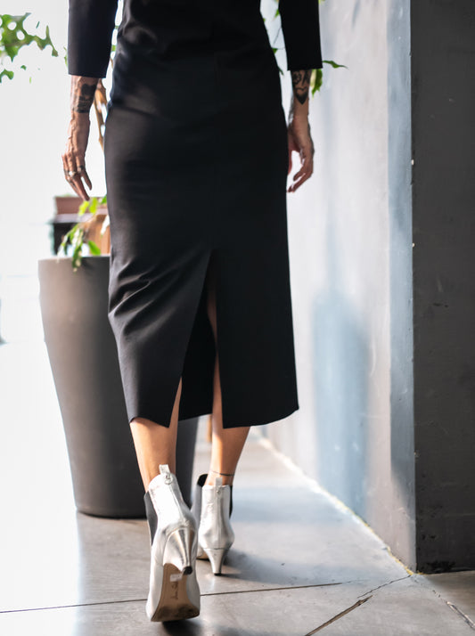 Milano stitch jersey sheath dress