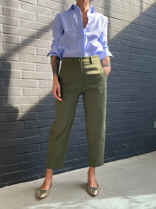 Slim-fit pants in stretch cotton