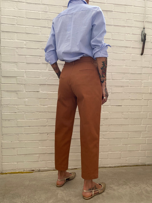 Slim-fit pants in stretch cotton