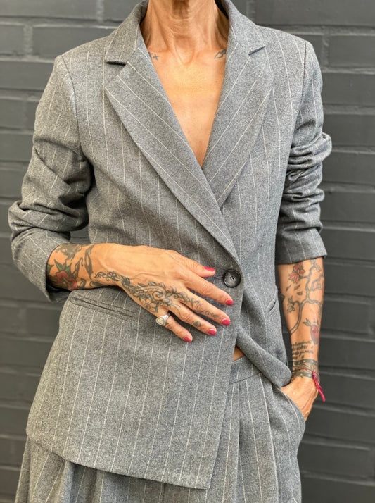 Pinstriped fitted jacket
