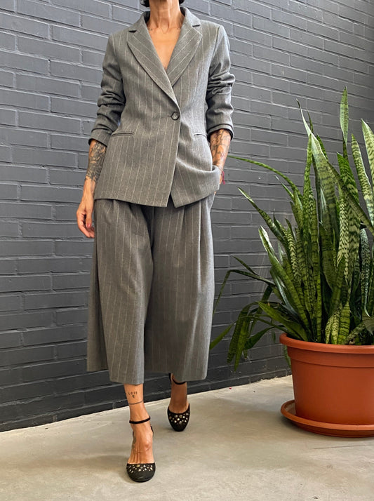 Pinstriped fitted jacket