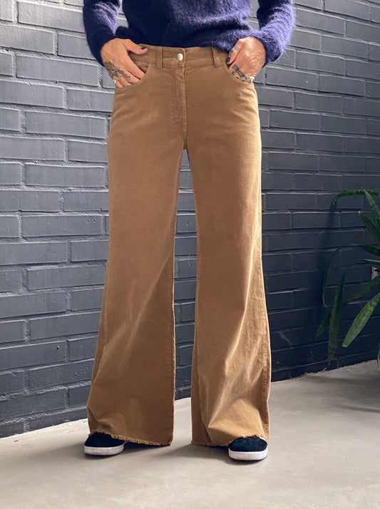 Palazzo pants in velvet