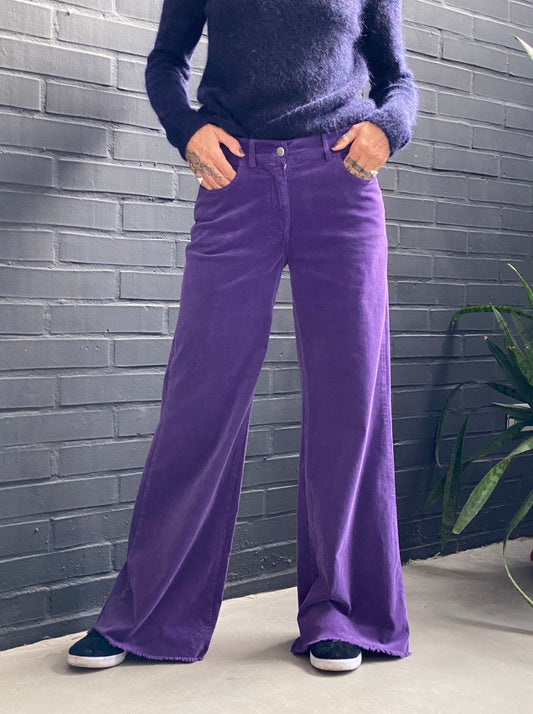 Palazzo pants in velvet