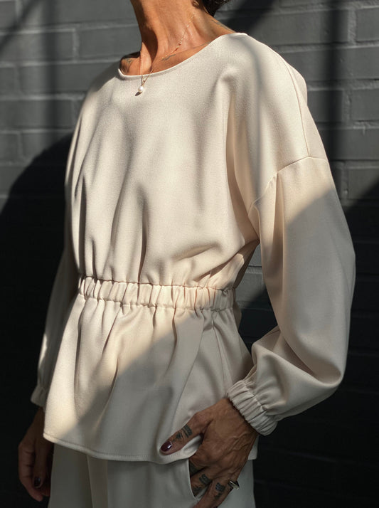 Tunic with elastic waistband