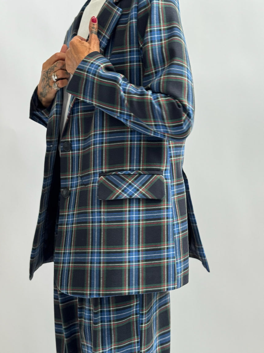 Blazer monopetto tartan