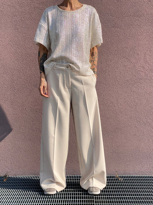 Palazzo trousers in technical fabric