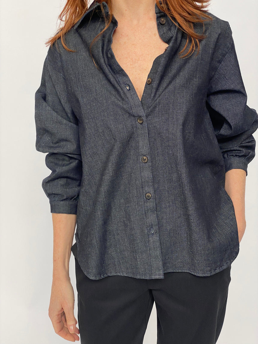 Camicia in denim con arriccio