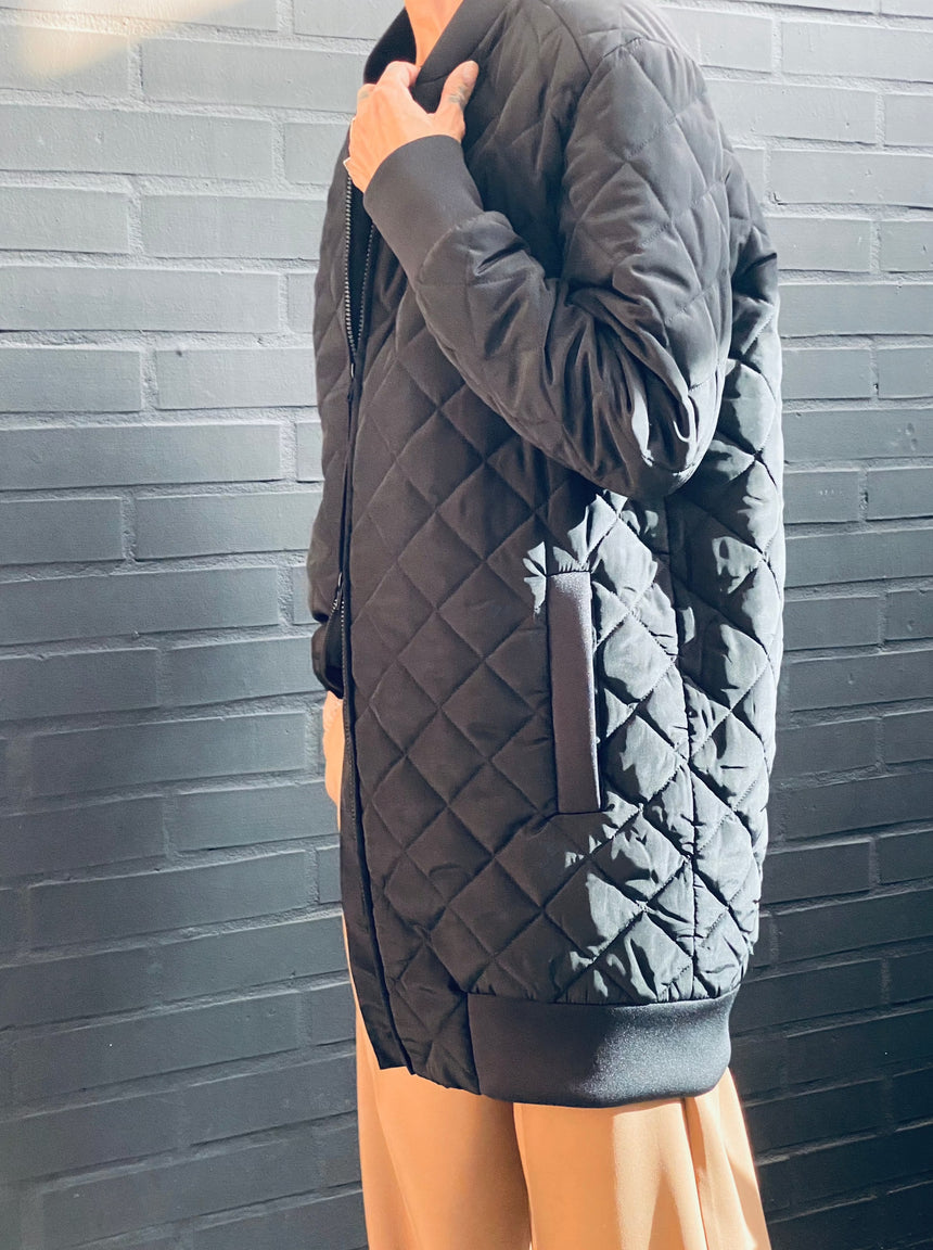 Quilted bomber jacket