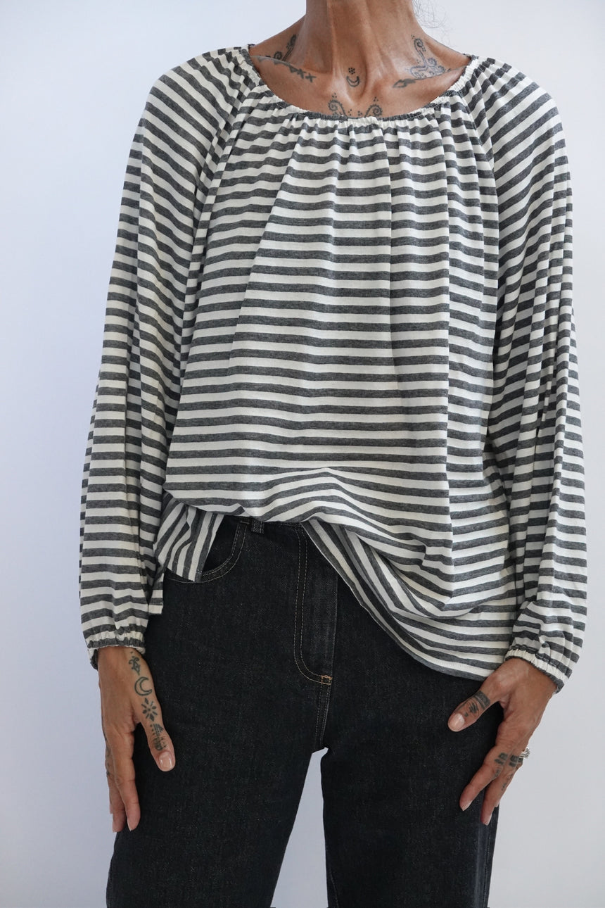 Blusa in jersey a righe