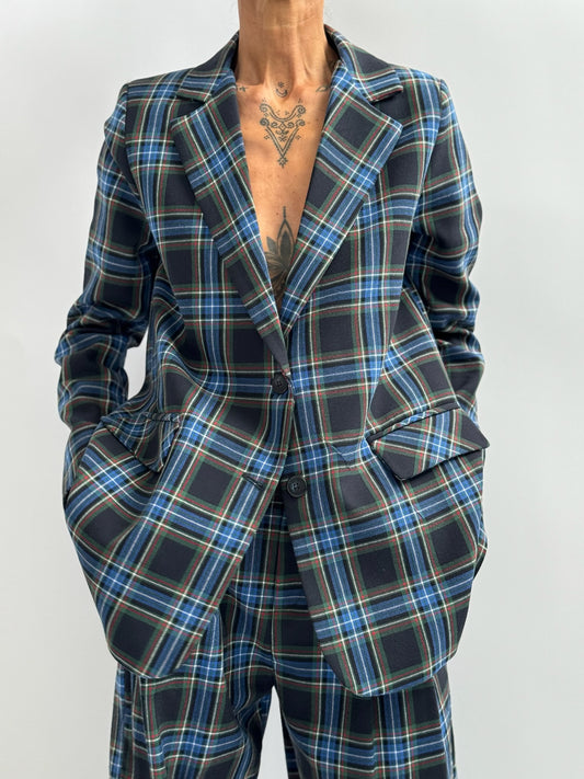 Blazer monopetto tartan